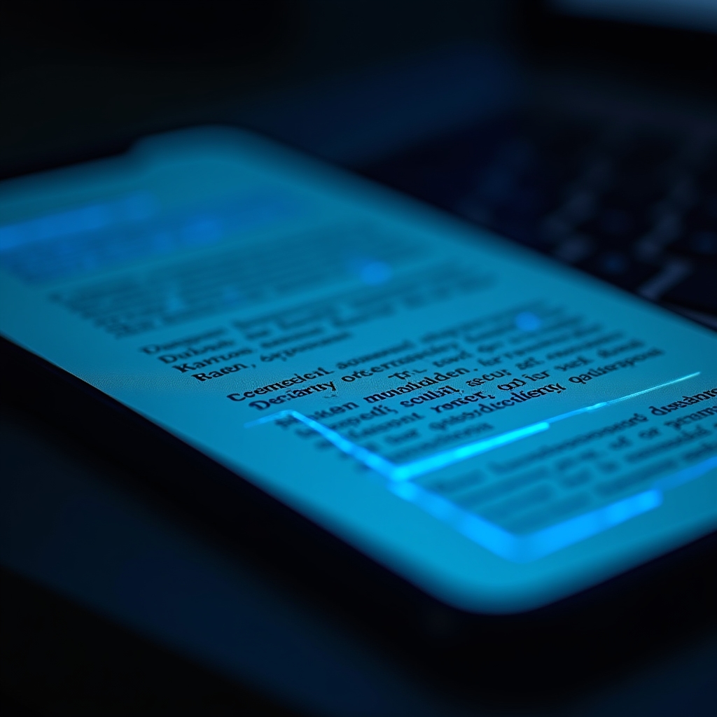 OCR-Texterkennung auf einem gescannten Dokument auf dem Smartphone-Display